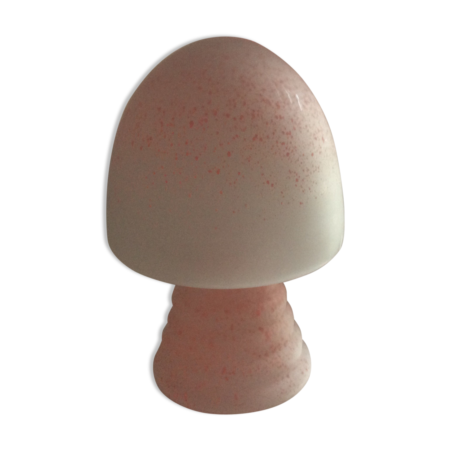 Vintage mushroom lamp 70-80s in speckled frosted glass