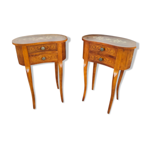 Paire de chevets marqueterie