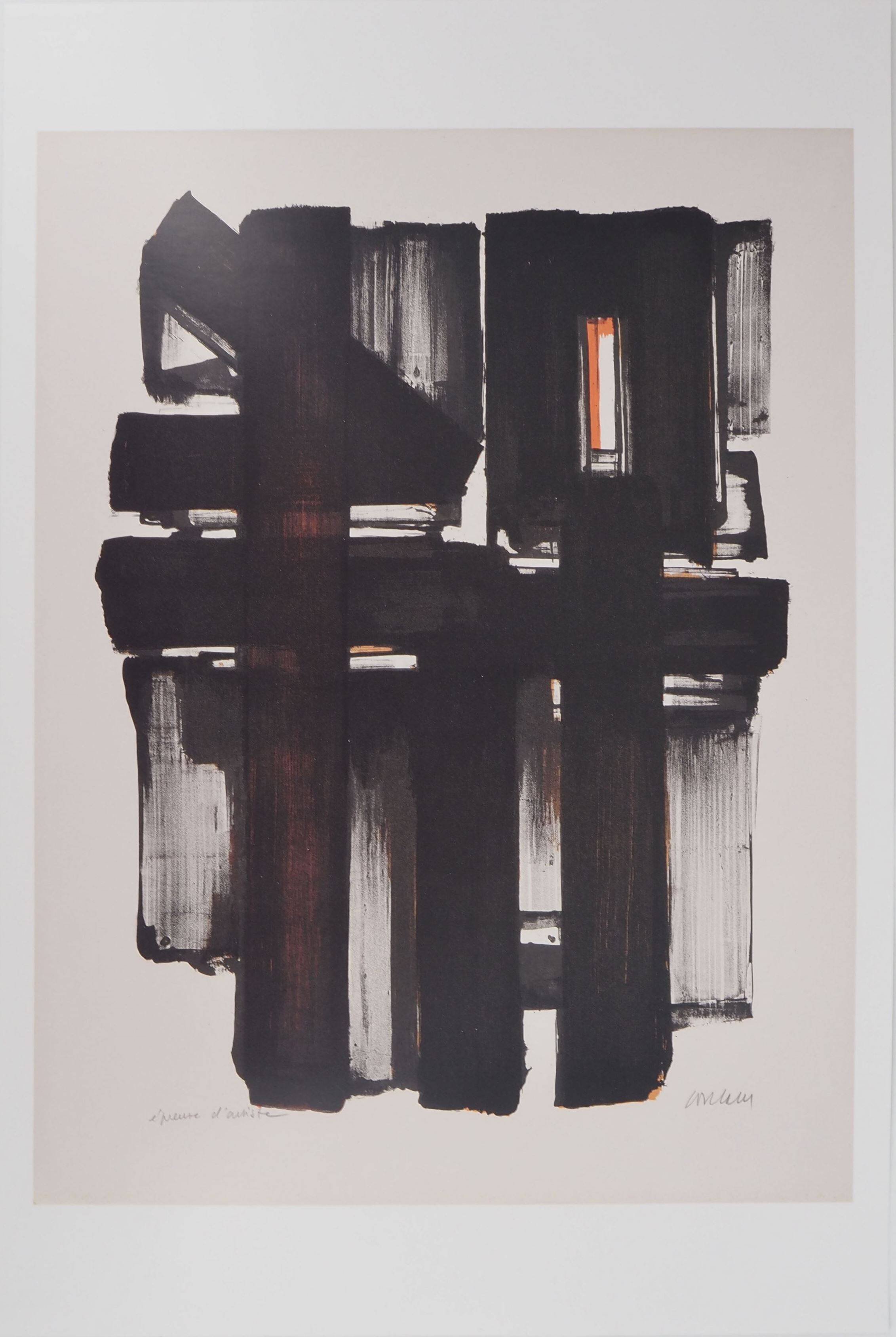 Pierre SOULAGES: Lithograph no. 2, 1957 - Original signed poster