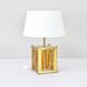 Amber Murano Glass and Brass Italian Modern Mazzega Table Lamp Zuccheri Style