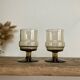 5 vintage glasses in smoked glass