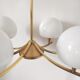 Vintage suspension chandelier 6 gilded and opaline lights