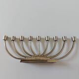 Menorah chrome metal candlestick from the 70s