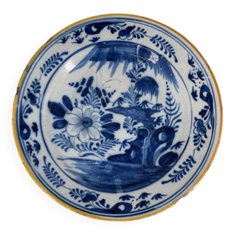 Plat Faïence Delft 18ème siècle