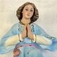 Large altar angel 42.5 cm plaster church statue sulphide eyes XIX