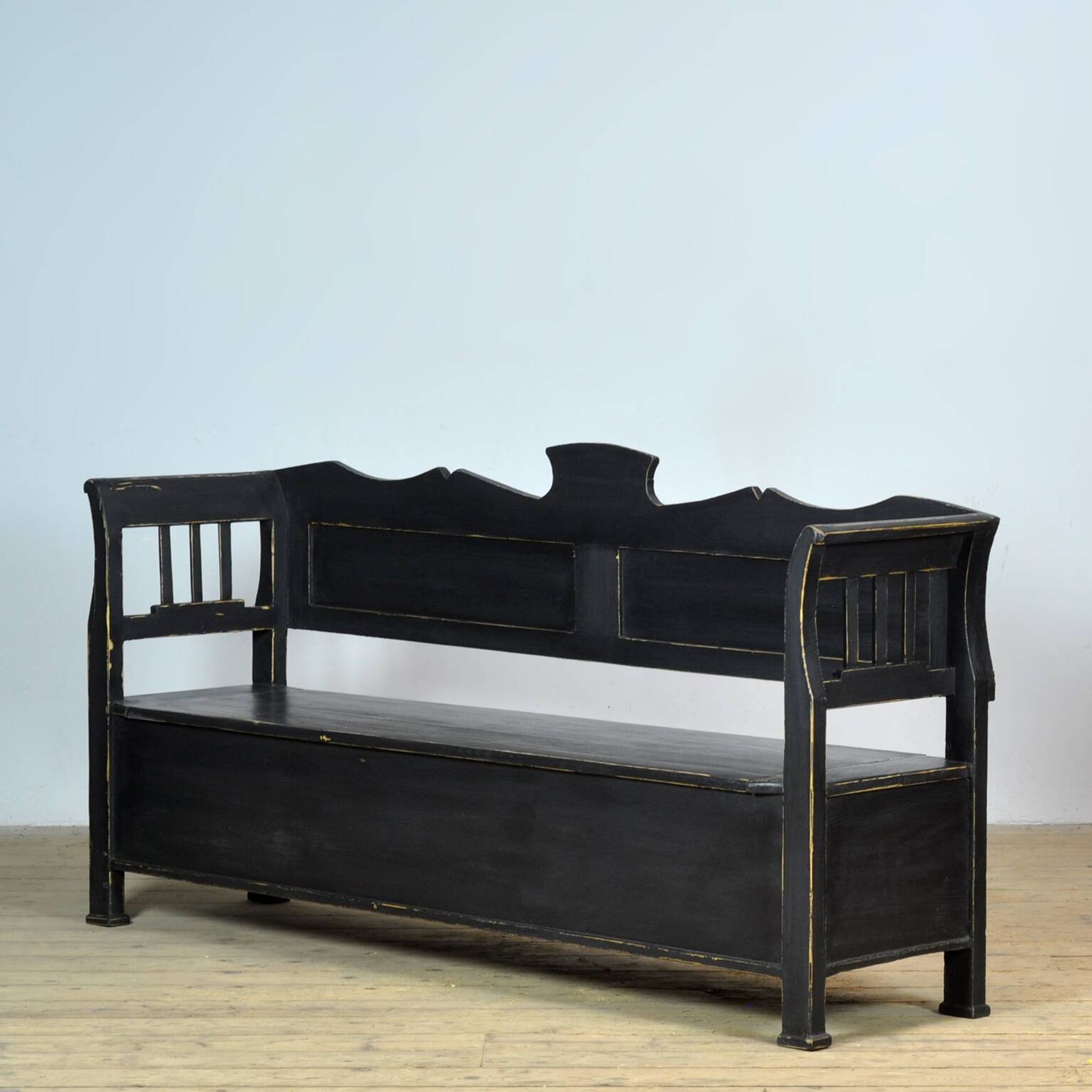 Antique pine drop-top bench, 1900s