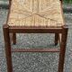 Paire de tabourets années 50 en bois et assise paillée