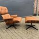2 x Vitra Eames Lounge Chair XL + Ottoman, Cognac leather & Santos Rosewood