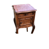 Bedside table louis XV style in wood and marble 20's years