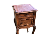 Bedside table louis XV style in wood and marble 20's years