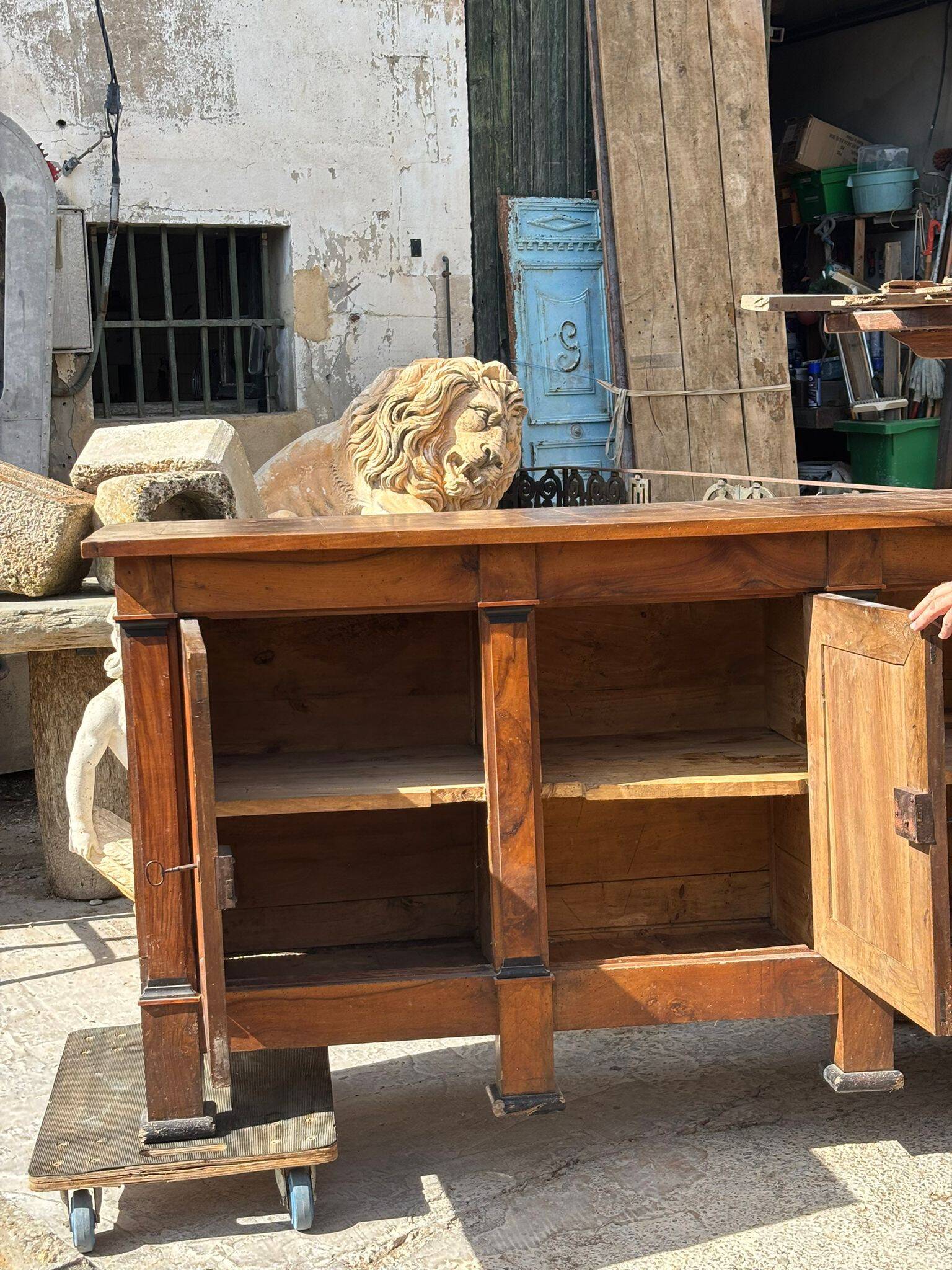 6-door solid walnut buffet from the Directoire period