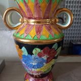 Enamelled ceramic vase from Monaco signed numbered vintage