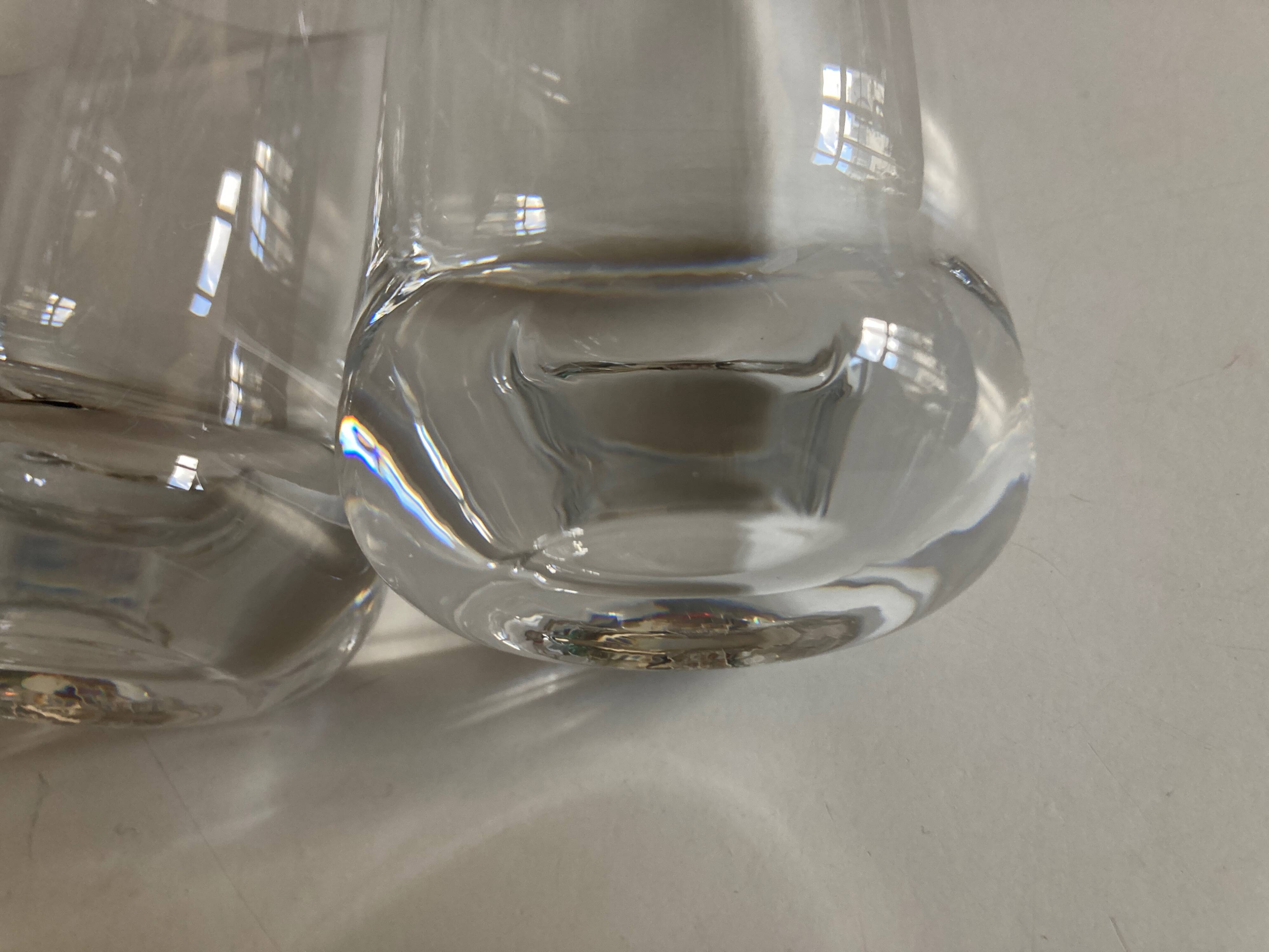 Set of 6 1970 Scandinavian crystal goblet glasses