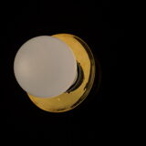 Brass and opaline wall lamp
