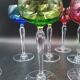 Set of 8 Roemer wine glasses in colored crystal Val Saint Lambert Mod "Saumur"