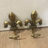 2 coat racks (fleur de lys) in bonze. Francis I period