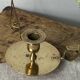 Cellar rat candle holder with brass ring