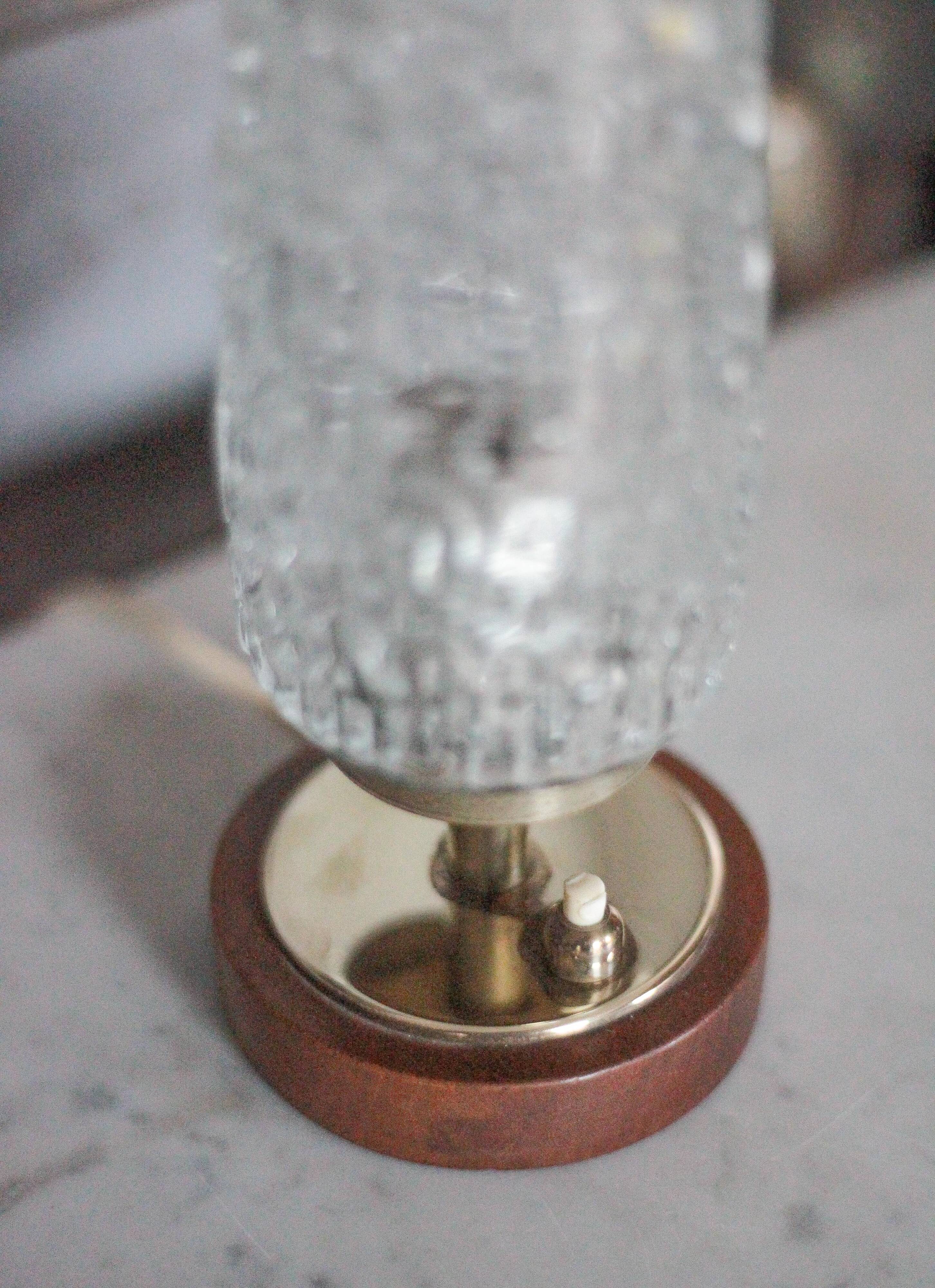 Pair of vintage lamps, bedside lamps, oblong glass globe lamps