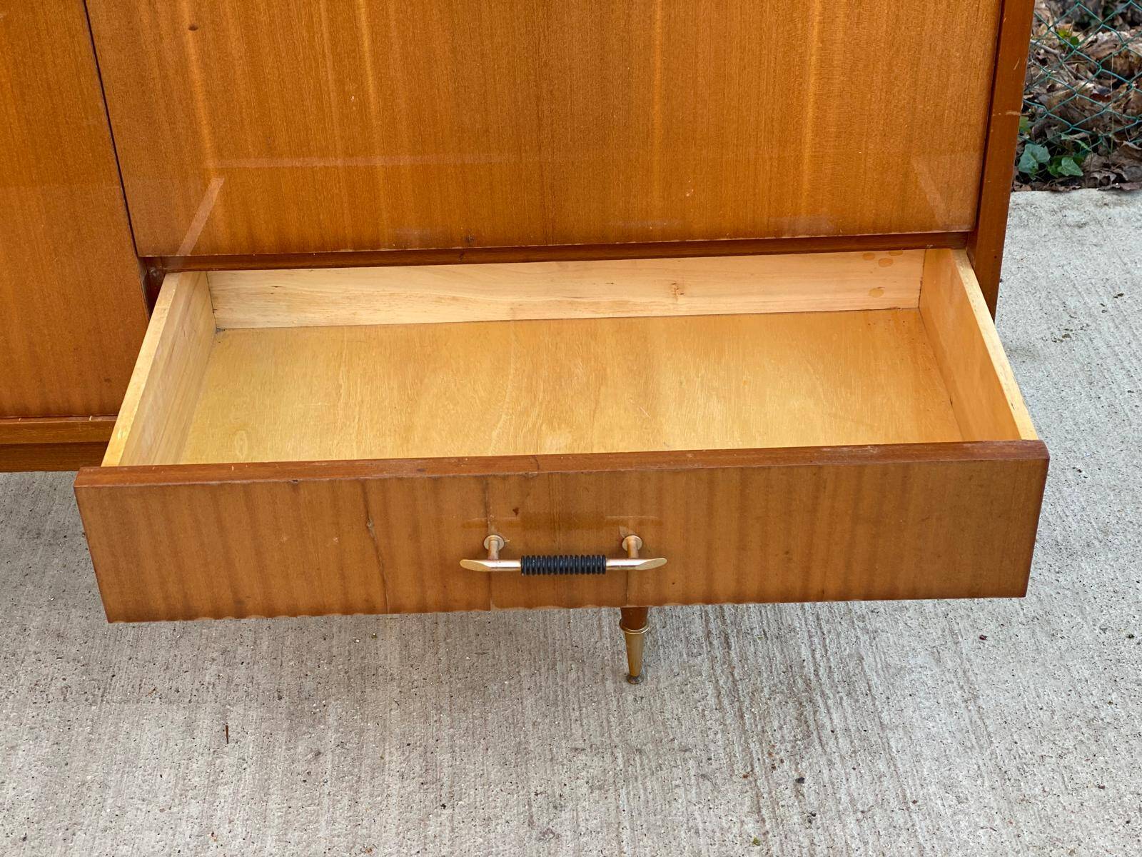 Buffet enfilade scandinave bois massif et palissandre  laquée 220cm 1960