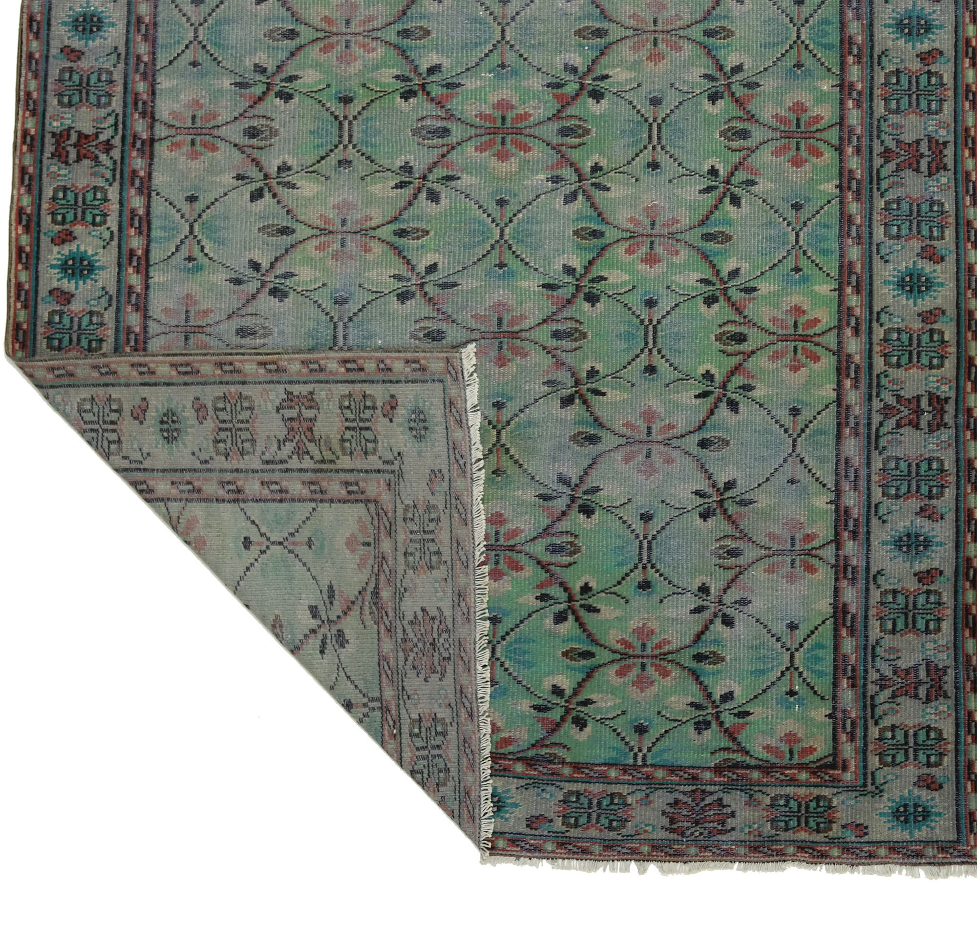 Anatolian handmade vintage rug 270 cm x 181 cm