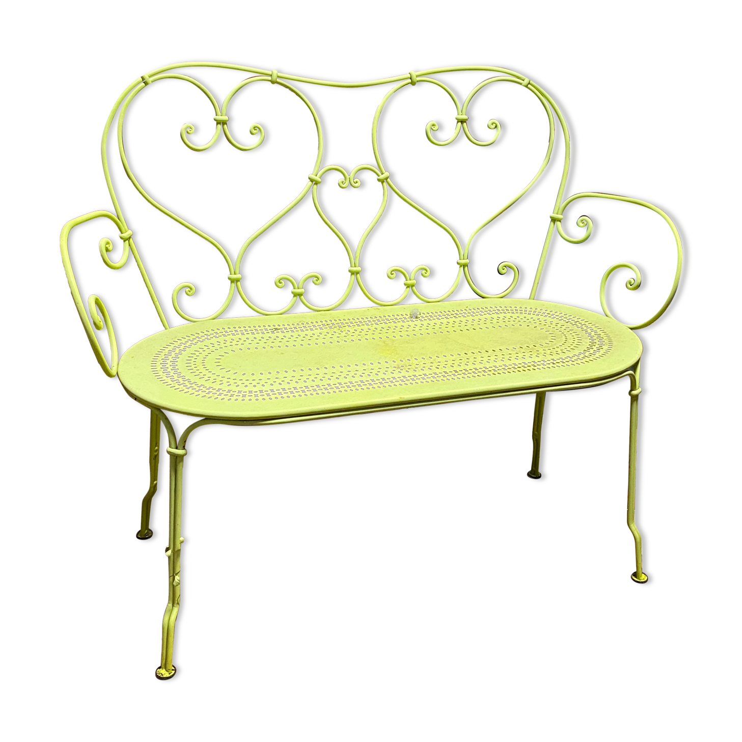 Wrought iron metal garden bench