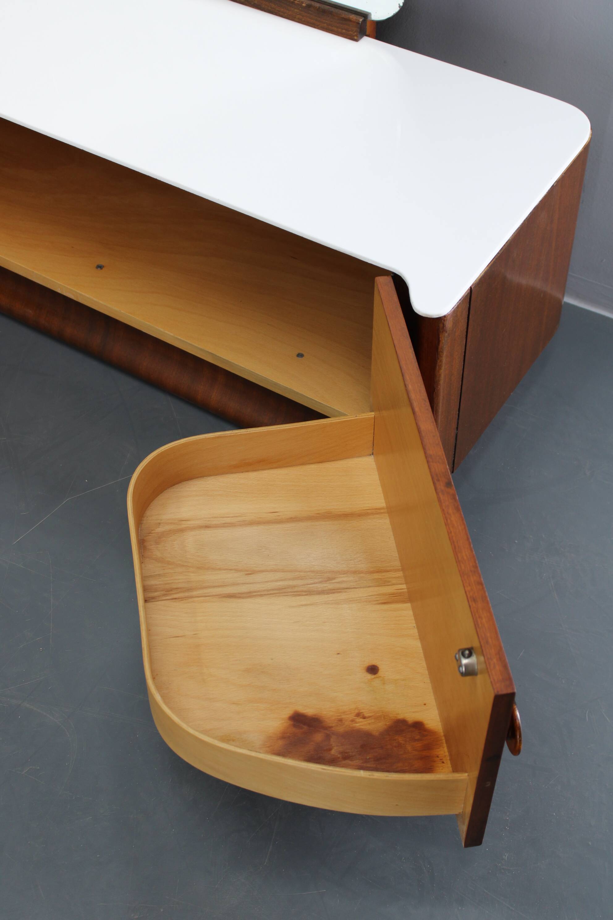 1940s Jindrich Halabala Mirror Cabinet ,Czechoslovakia