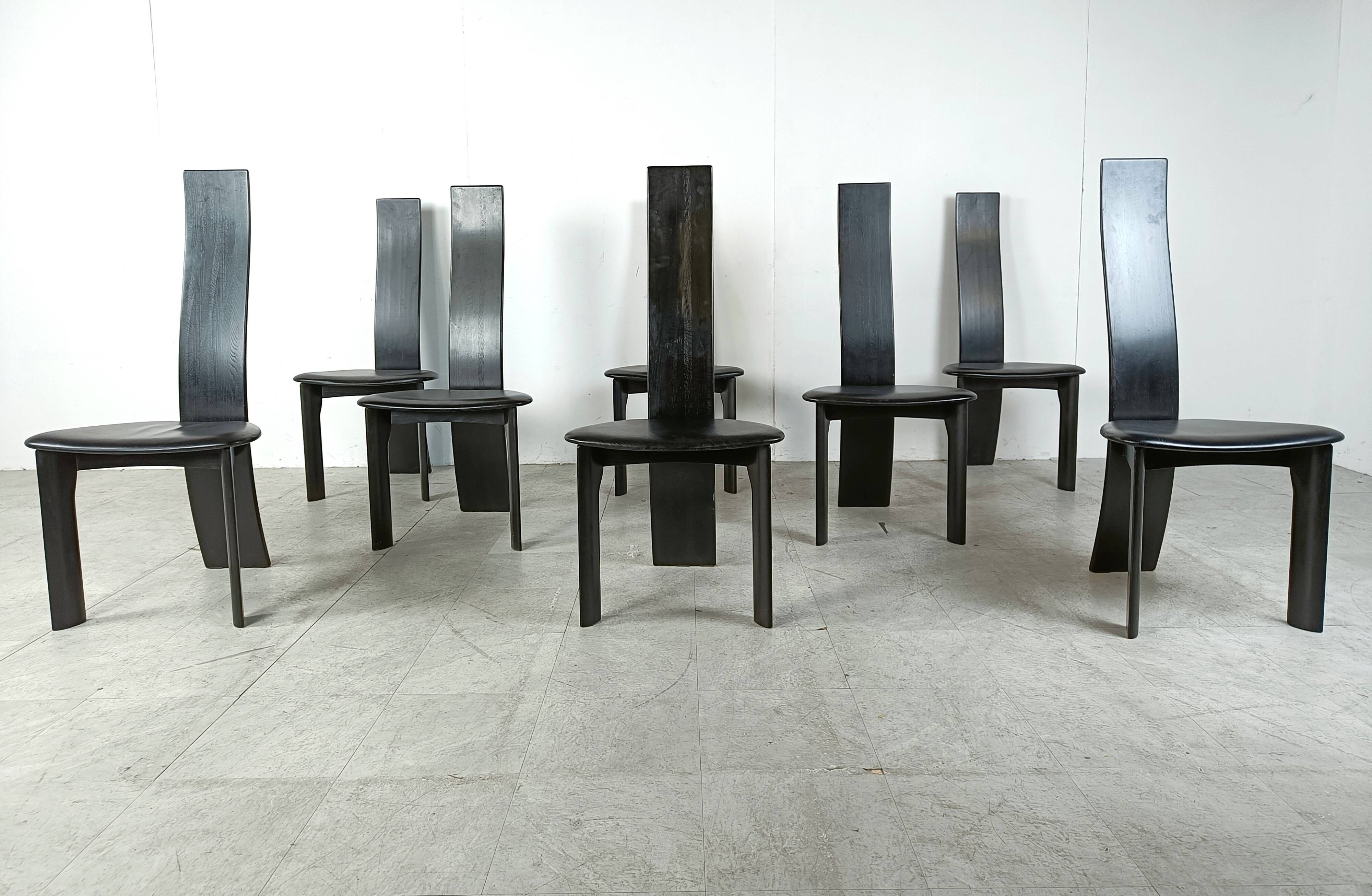 Set of 8 dining chairs by Rob & Dries van den Berghe, 1980s - set of 8
