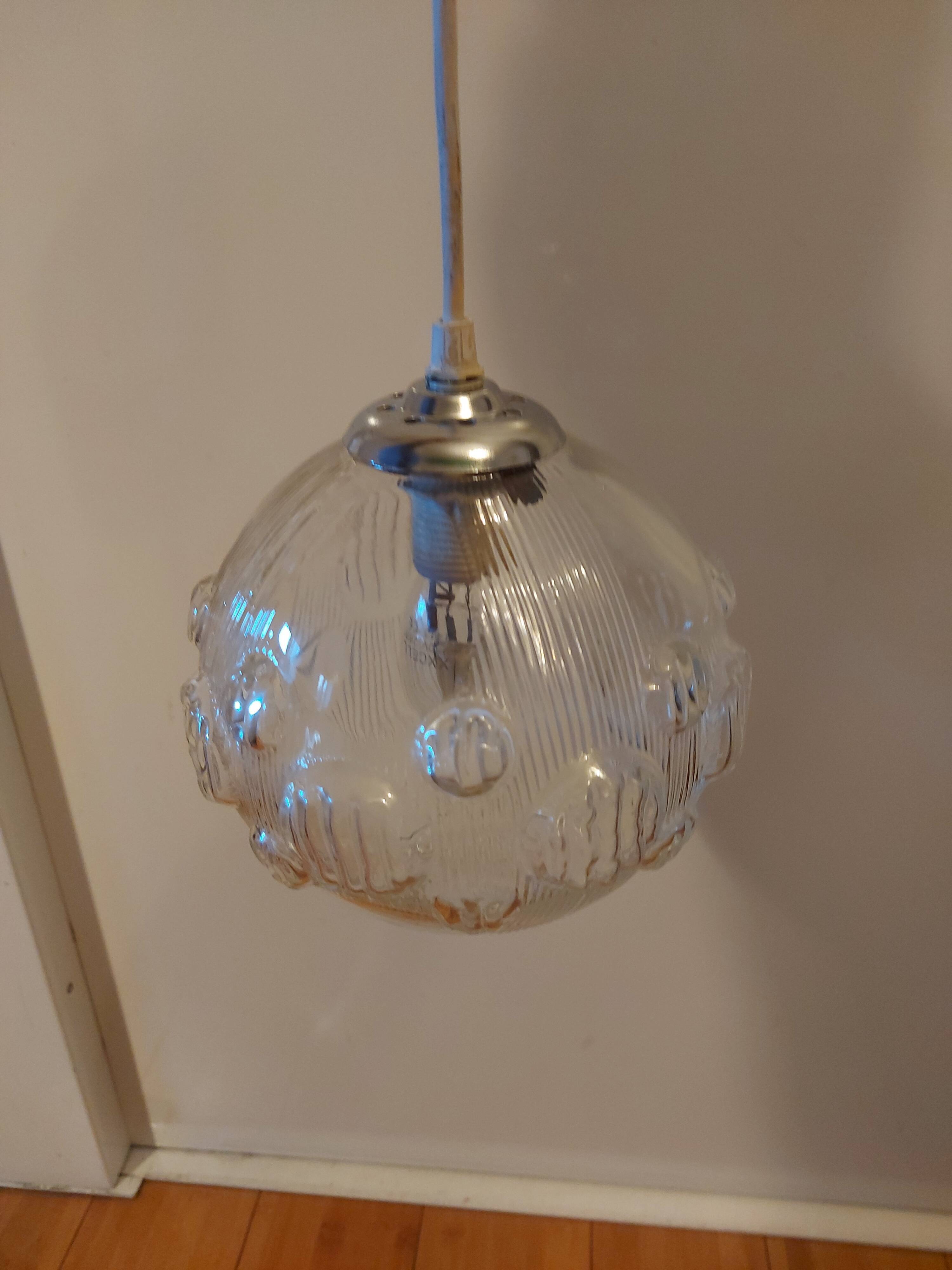 Vintage glass pendant lamp