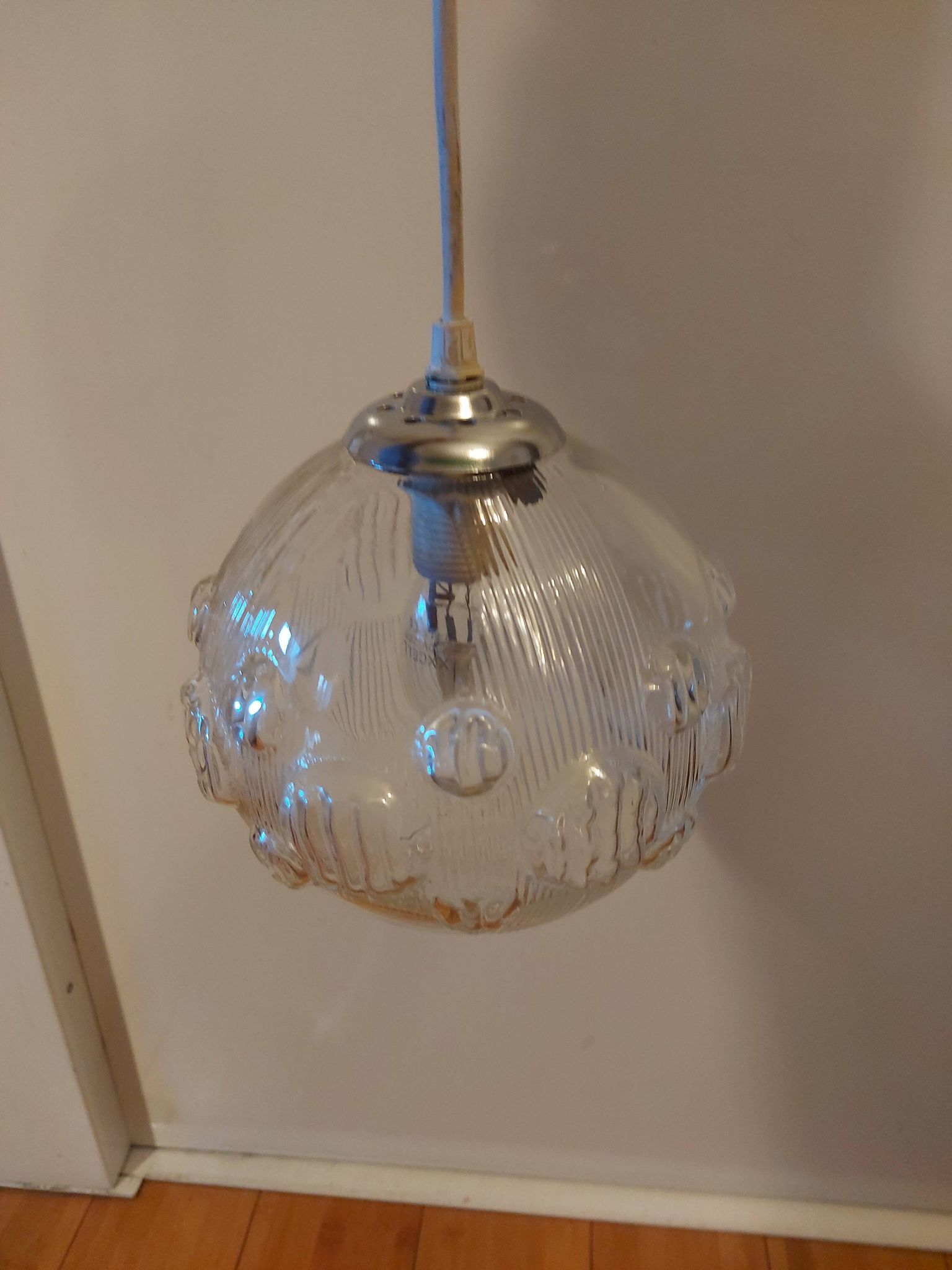 Vintage glass pendant lamp