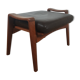 Leather and teak footrest Arne Wahl Iversen, Denmark 1960