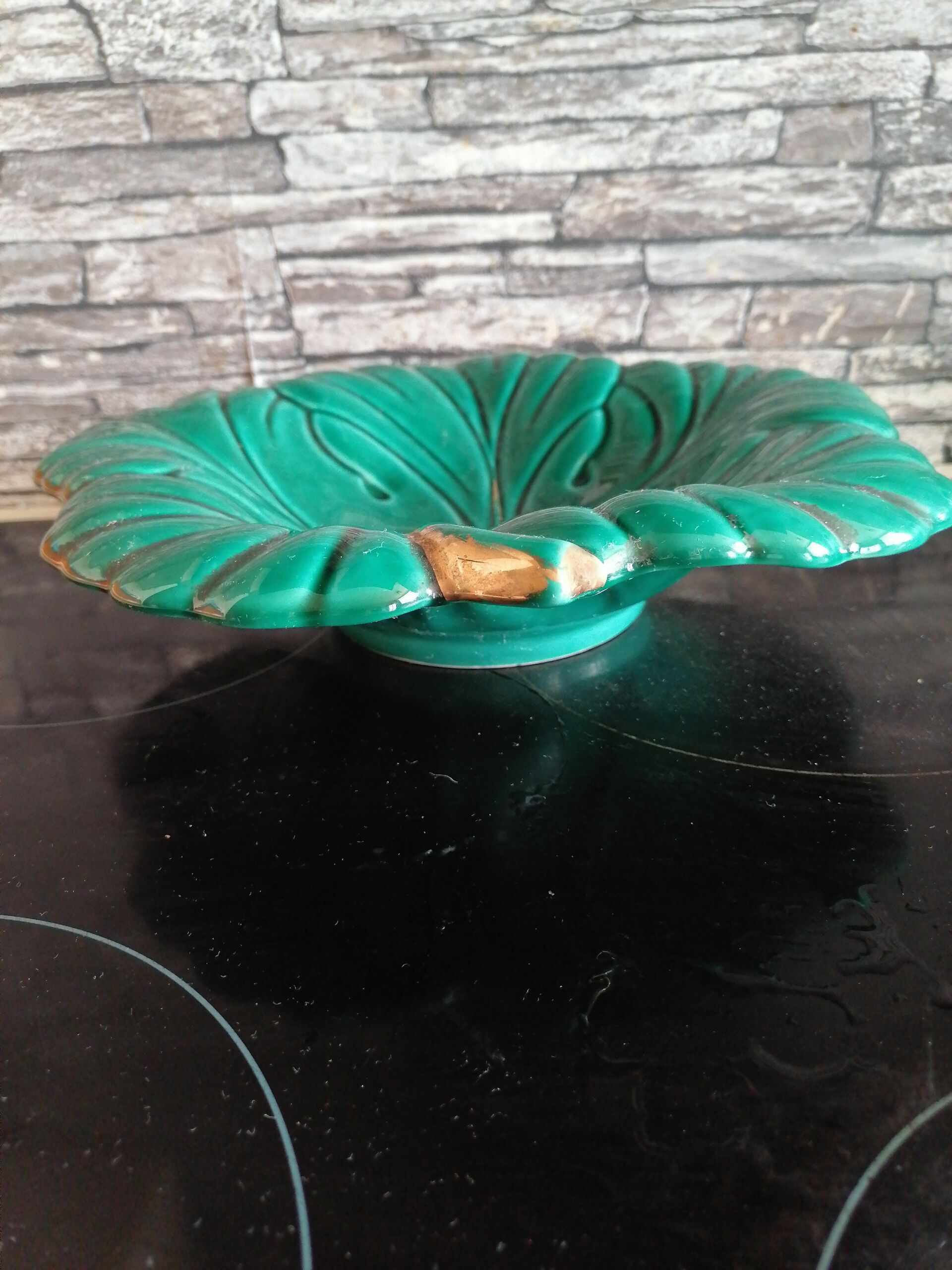 Ceramic fruit cut style vallauris 1950 60 green