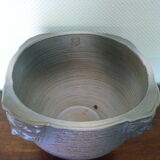 Glassed terracotta flower pot