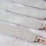 Swedish silver plated cutlery set with DC initials for 6 (20 pieces)