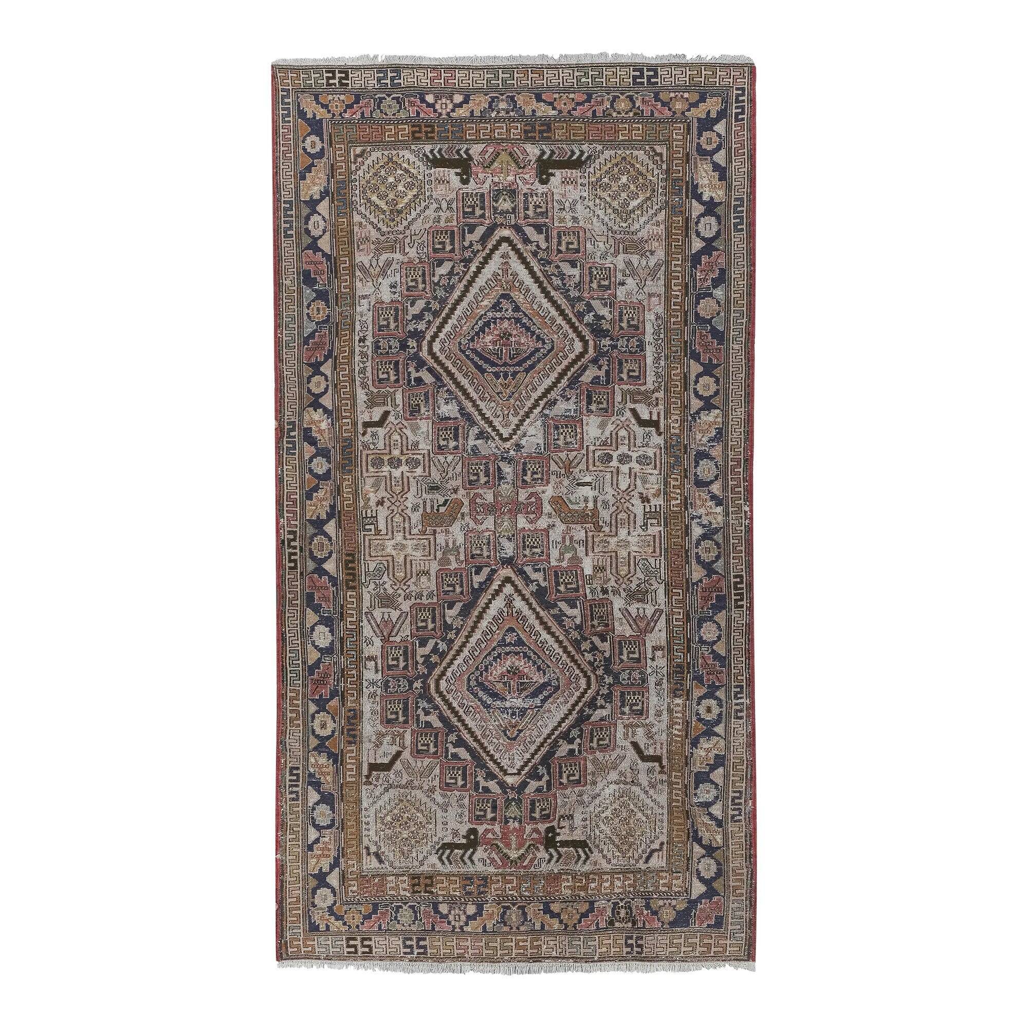 Vintage Turkish kilim handwoven 111x204 cm