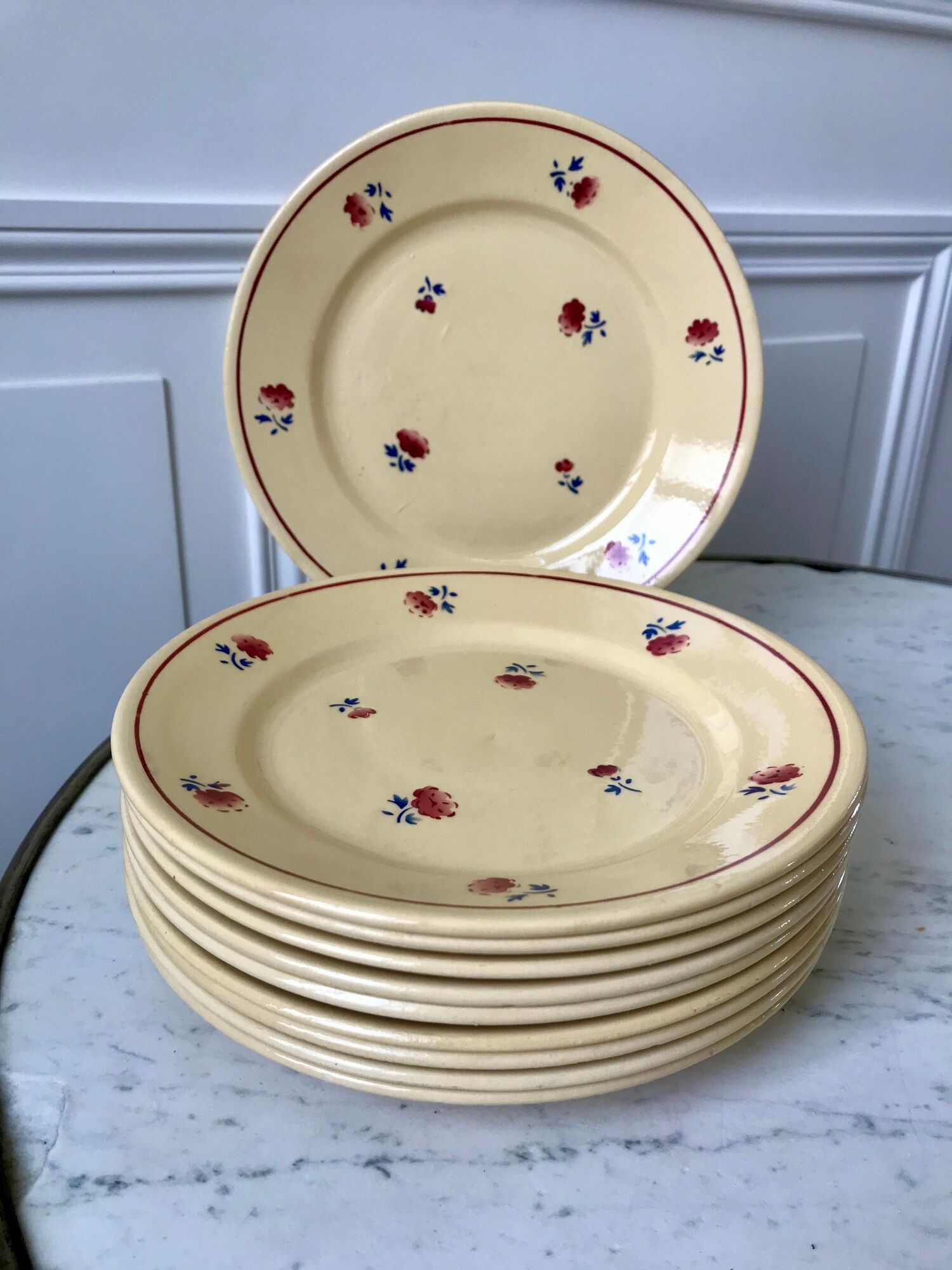 Set of 10 dessert plates fb badonviller 30-40s