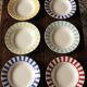 Lot 6 hollow plates Digoin Sarreguemines stripes colors