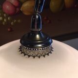 Vintage lamppost arc bamboo chrome and opaline 1970