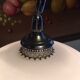 Vintage lamppost arc bamboo chrome and opaline 1970
