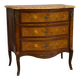 Lady's curved commode in Louis XV style, inlaid with marble – 19th century
