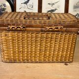 Old wicker suitcase