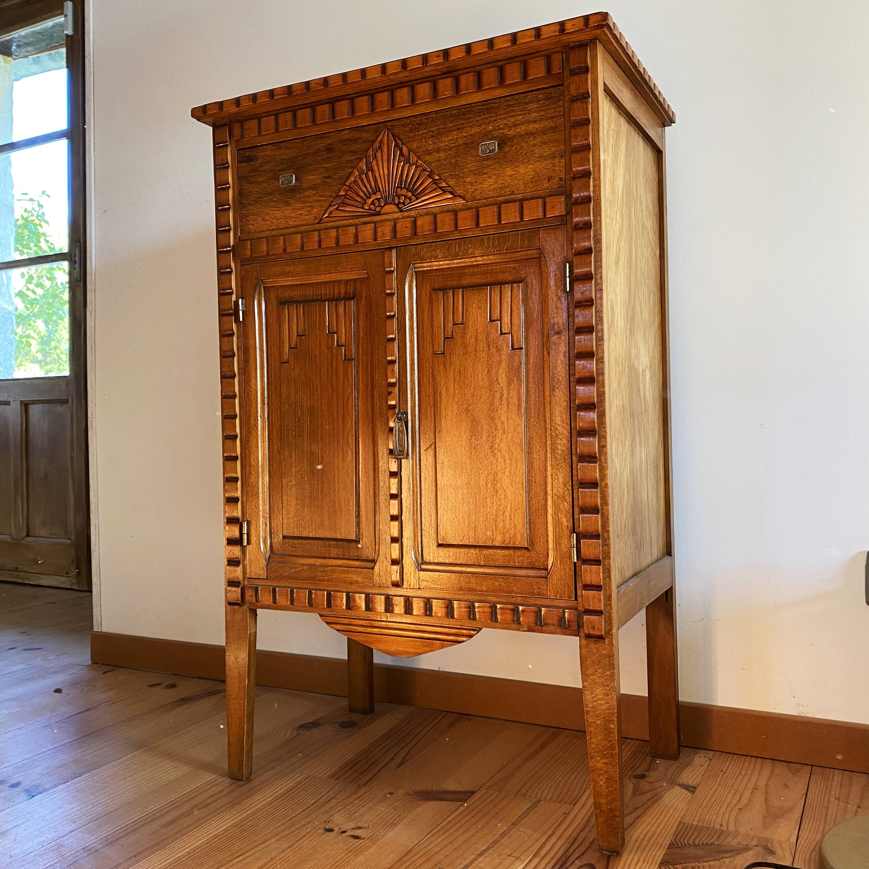 Art deco carved buffet