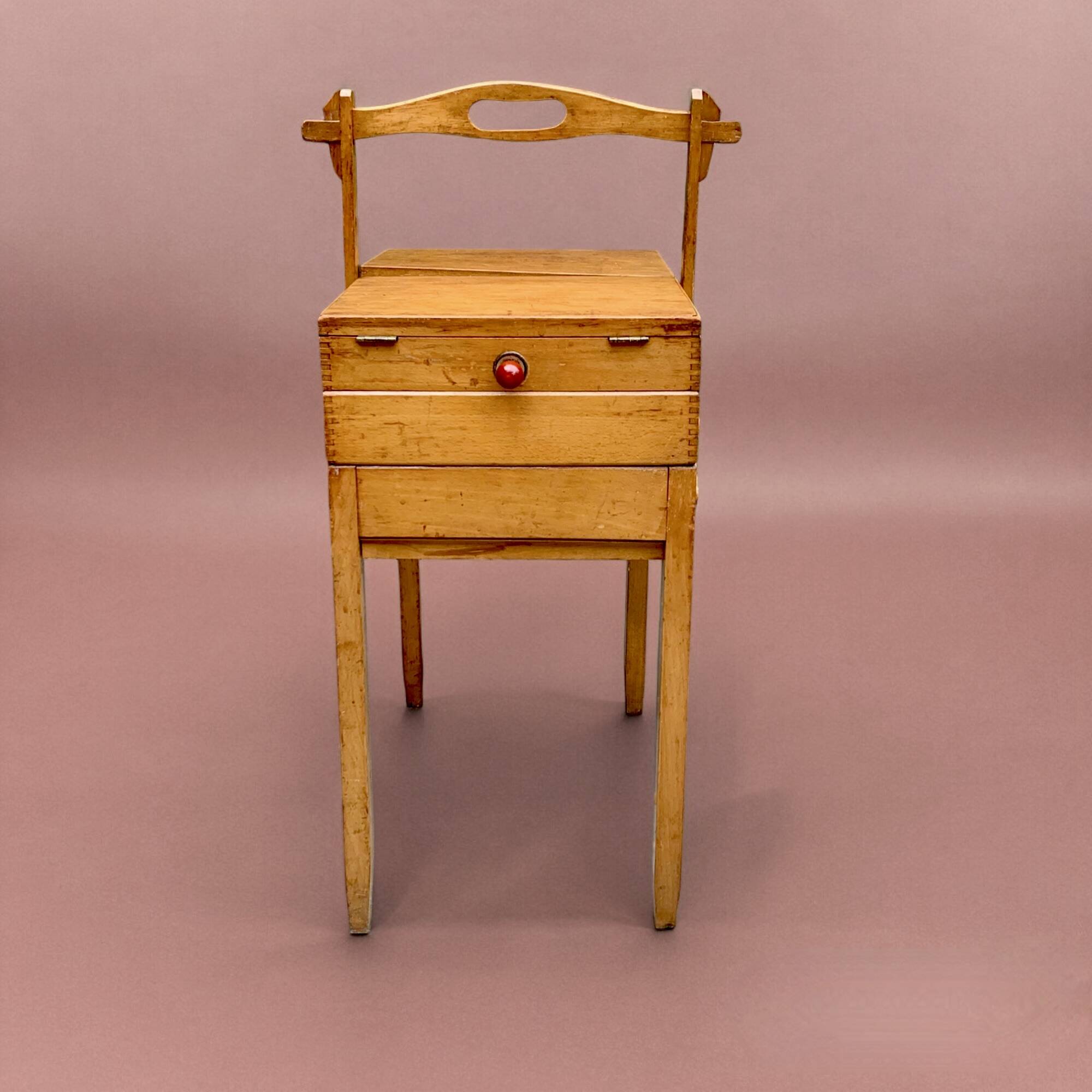 Old large wooden worker - Torck sewing box