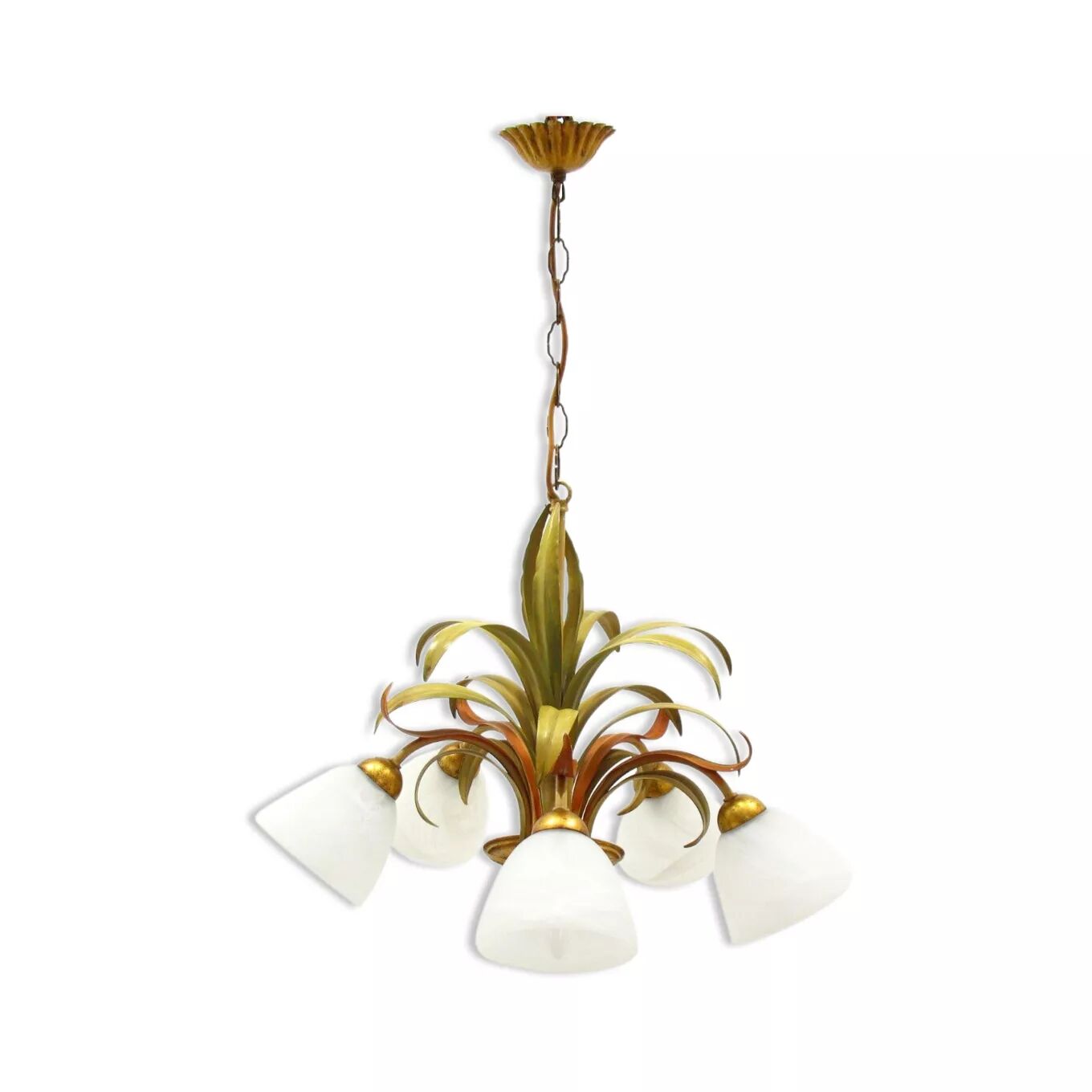 Lustre floral Hollywood Regency, années 1970