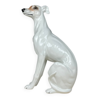Large ceramic sculpture of a Bassano dog, 1980s.