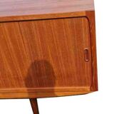 Scandinavian teak curtain sideboard, 4 drawers circa 1960
