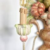 Pair of Italian hand-carved and painted wooden sconces