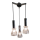 Suspension cascade 3 lights in chrome metal and crystal - mid 20th century.