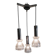 Suspension cascade 3 lights in chrome metal and crystal - mid 20th century.