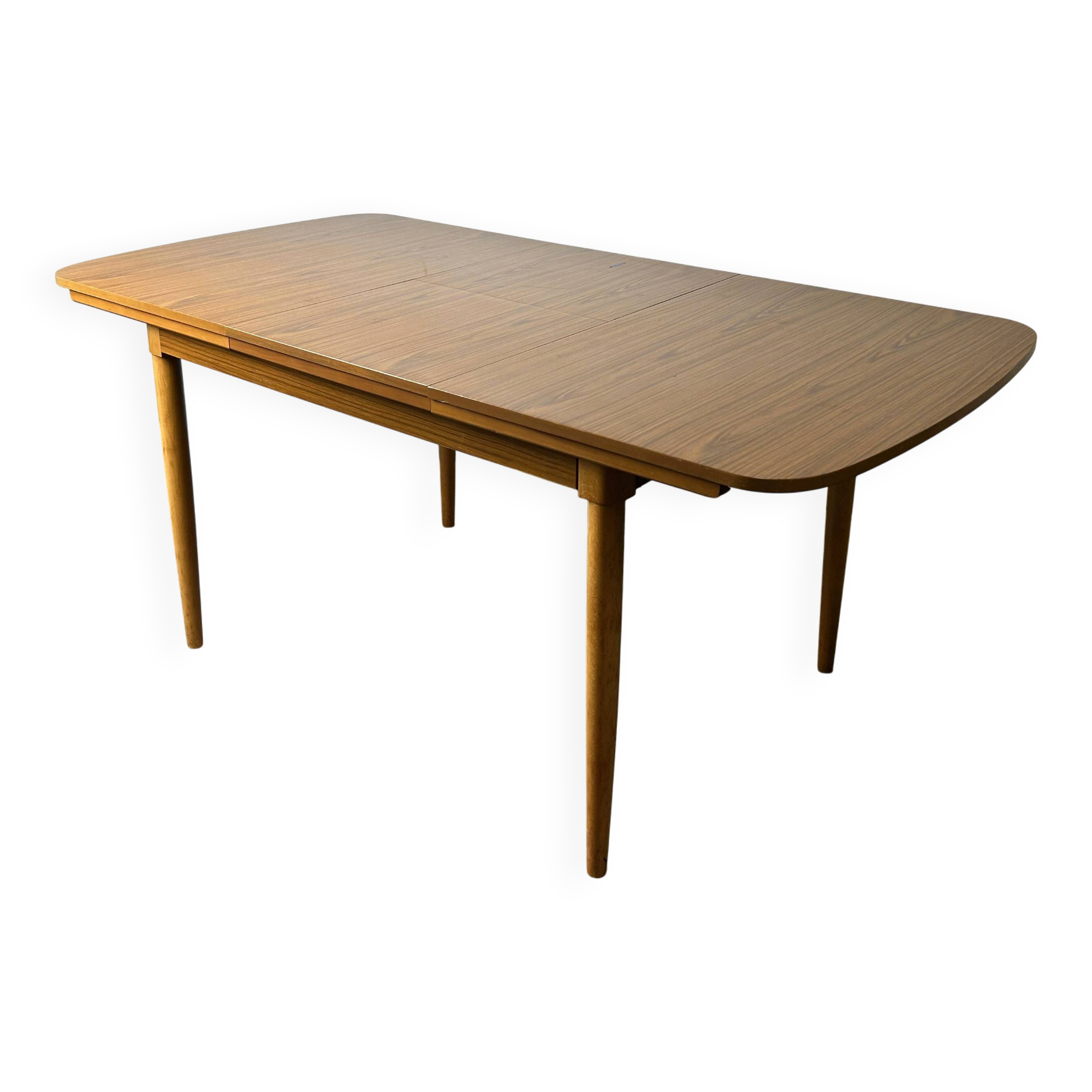 Schreiber Mid Century Extending Formica Dining Table Beech Legs 1960s-70s