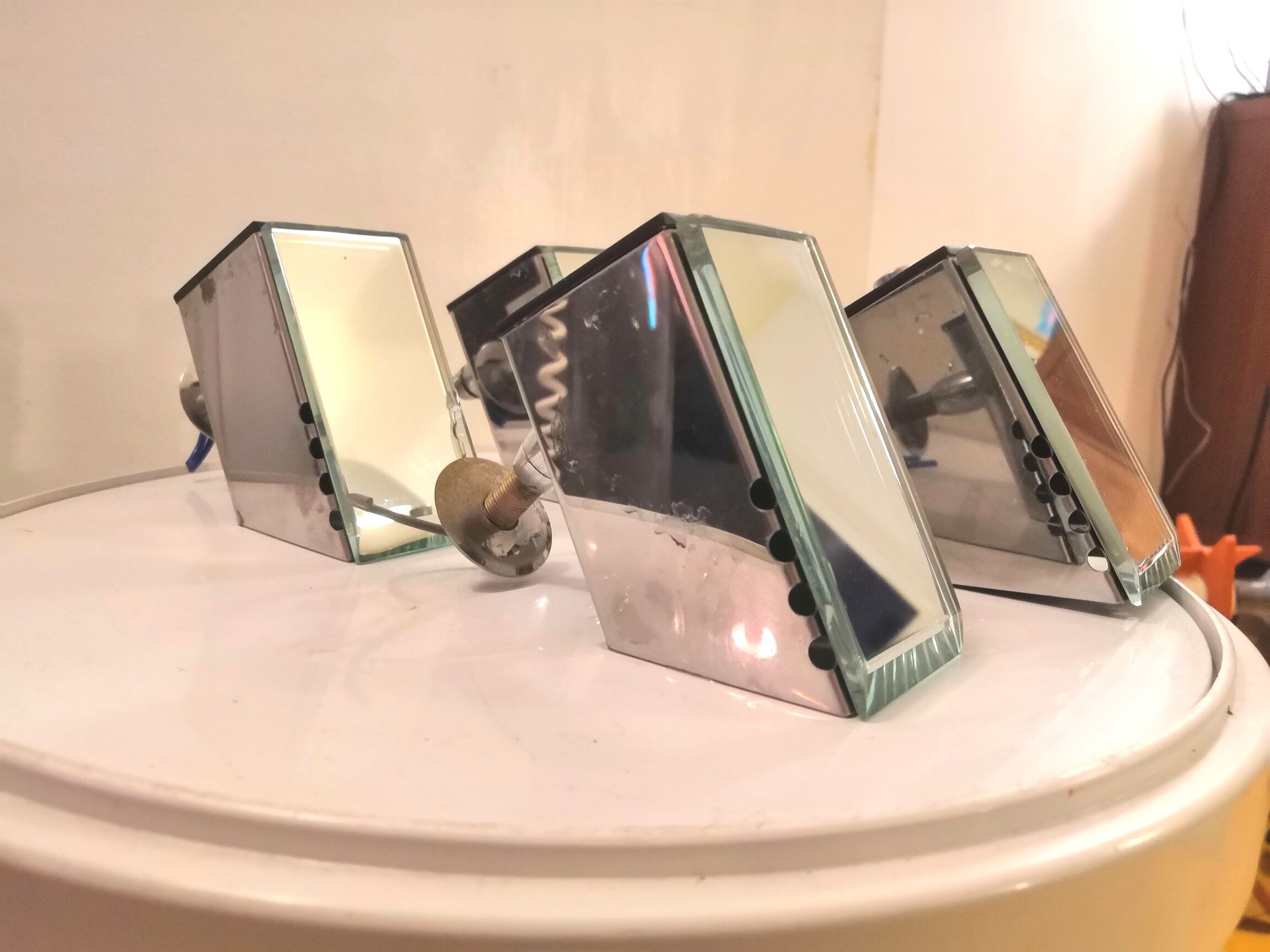 4 sconces spots and mirror of the 70s